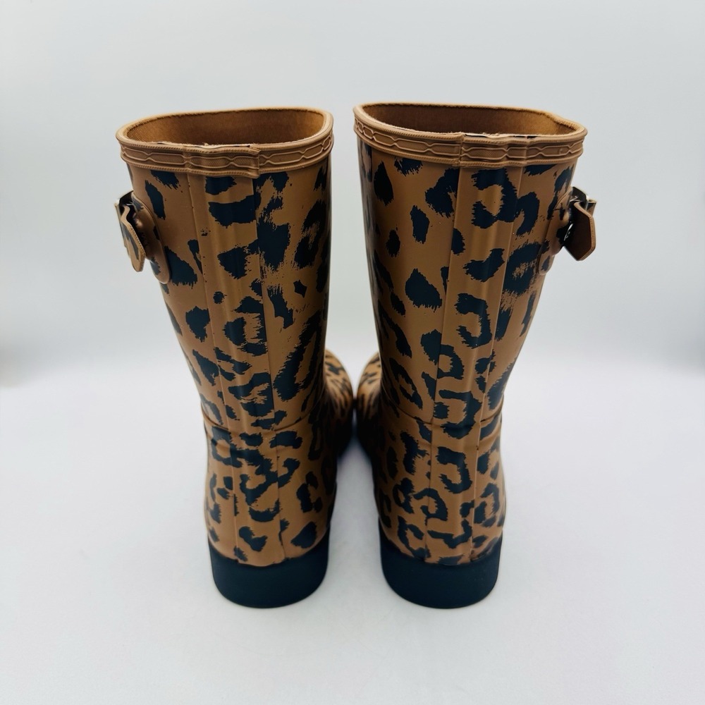 Hunter Original Refined Rain Boots Women's Size 8 Leopard Print Brown - Picture 4 of 16